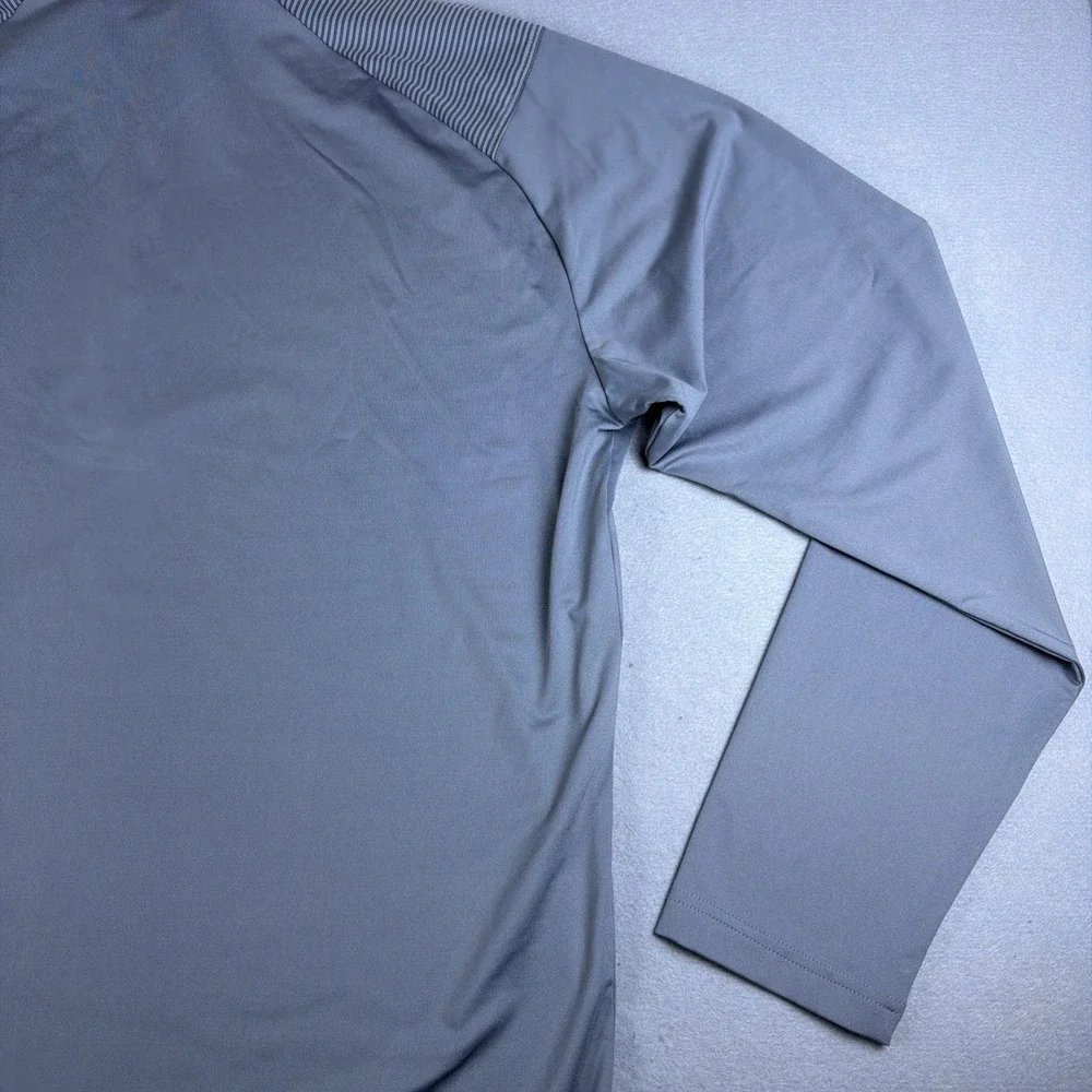 Adidas Shoulder Stripe 1/4 Zip Sweatshirt Mens Extra Large Gray Pullover Running